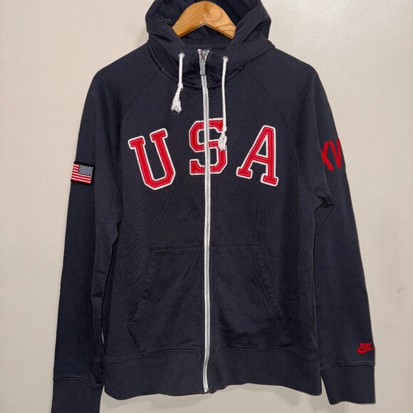 Vintage Nike Track and Field Team USA Olympic Full Zip Hoodie Men's M 452148-473 - Picture 2 of 15
